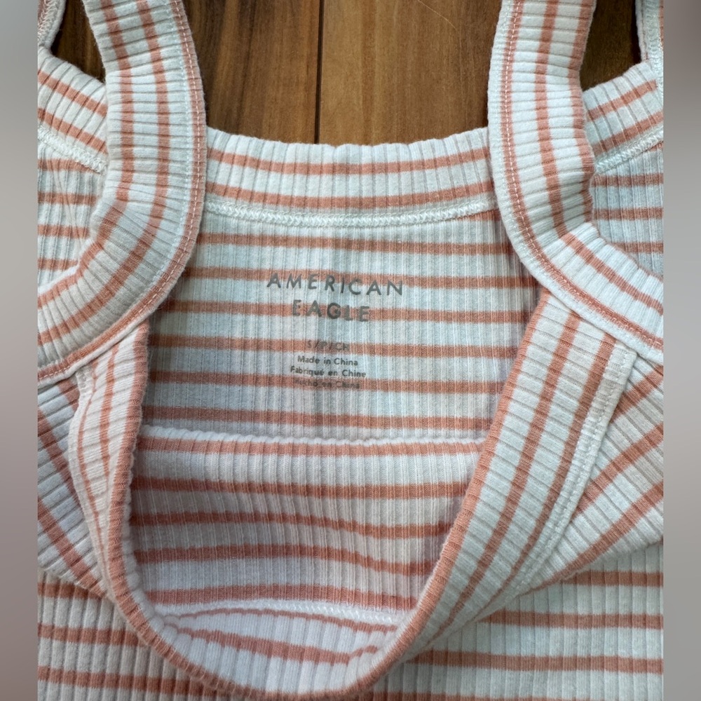 American Eagle Outfitters Pink and White Striped Tank Top - Picture 2 of 2